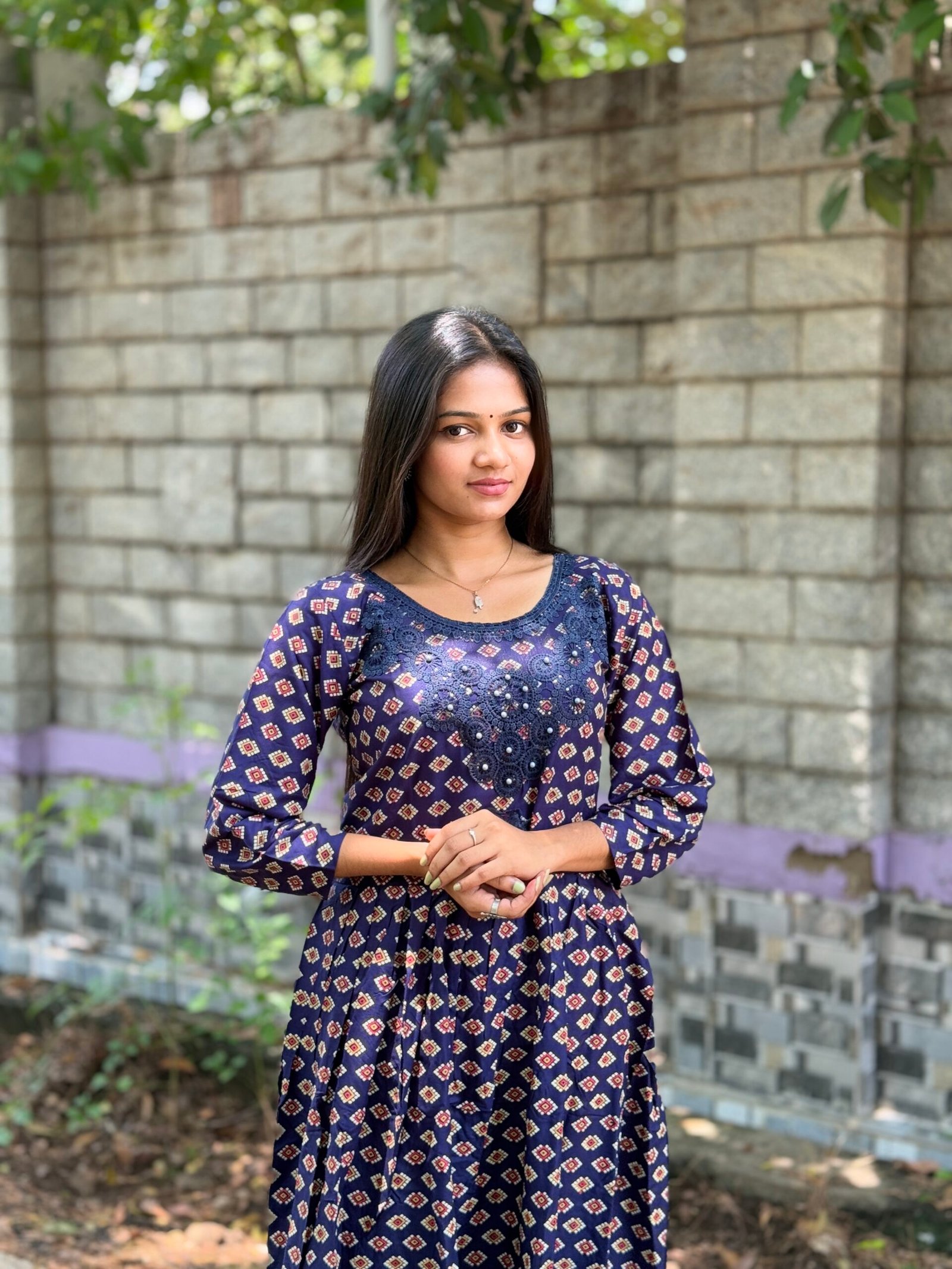 Indigo Heritage Charm - Elegant Bloom